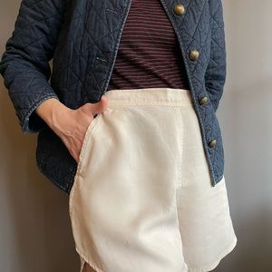 Chambray Quilted jacket with brass button